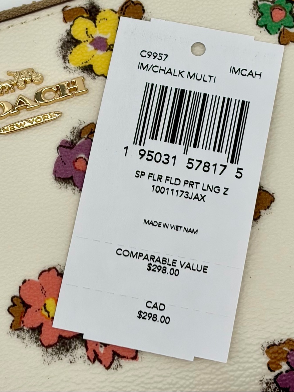 Coach LONG ZIP AROUND WALLET WITH SPACED FLORAL FIELD PRINT - Picture 10 of 11